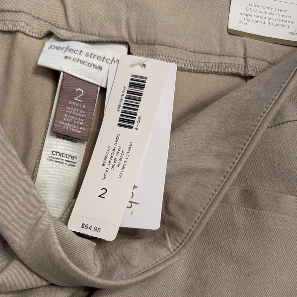 Chico's Perfect Stretch Ankle Pants in Beige